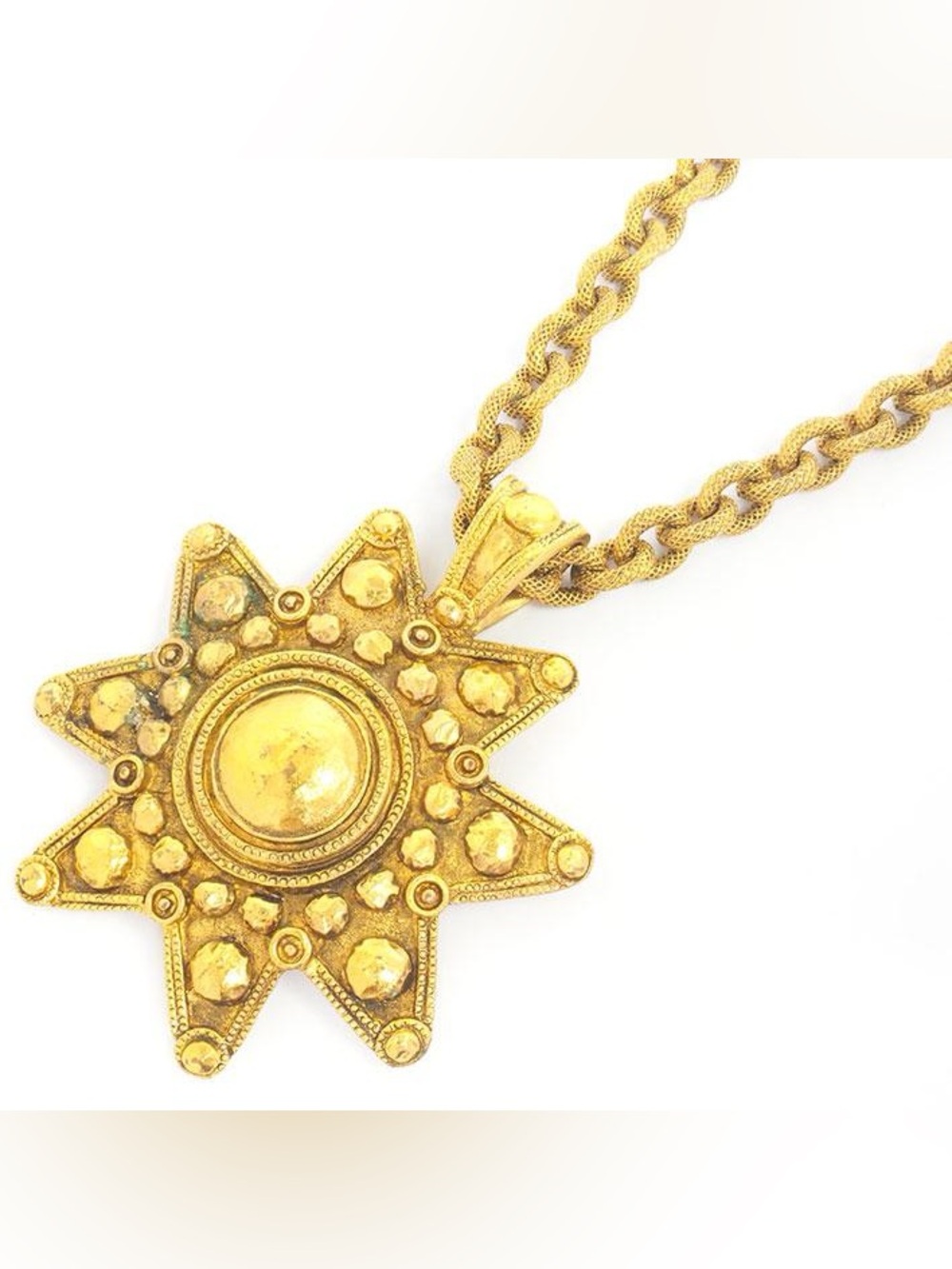 Chanel Vintage CC Star Pendant Long Necklace Metal XL Gold - Picture 2 of 7